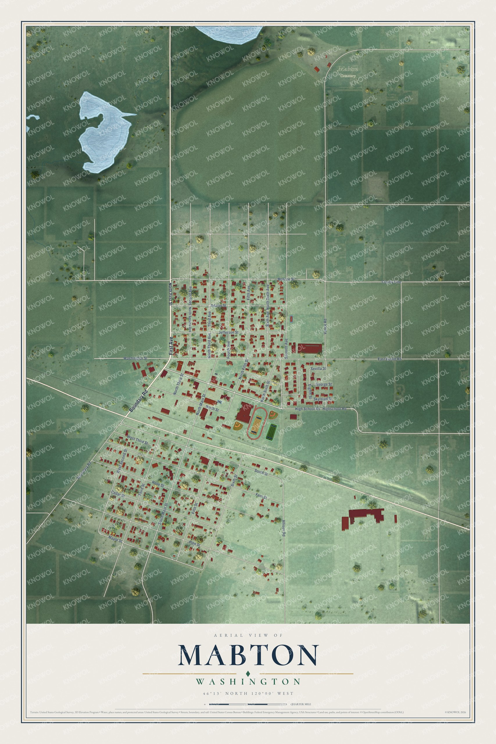 Watermarked full-map preview of Mabton, Washington