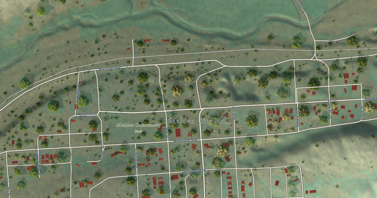 Map of Malden, Washington in 2026