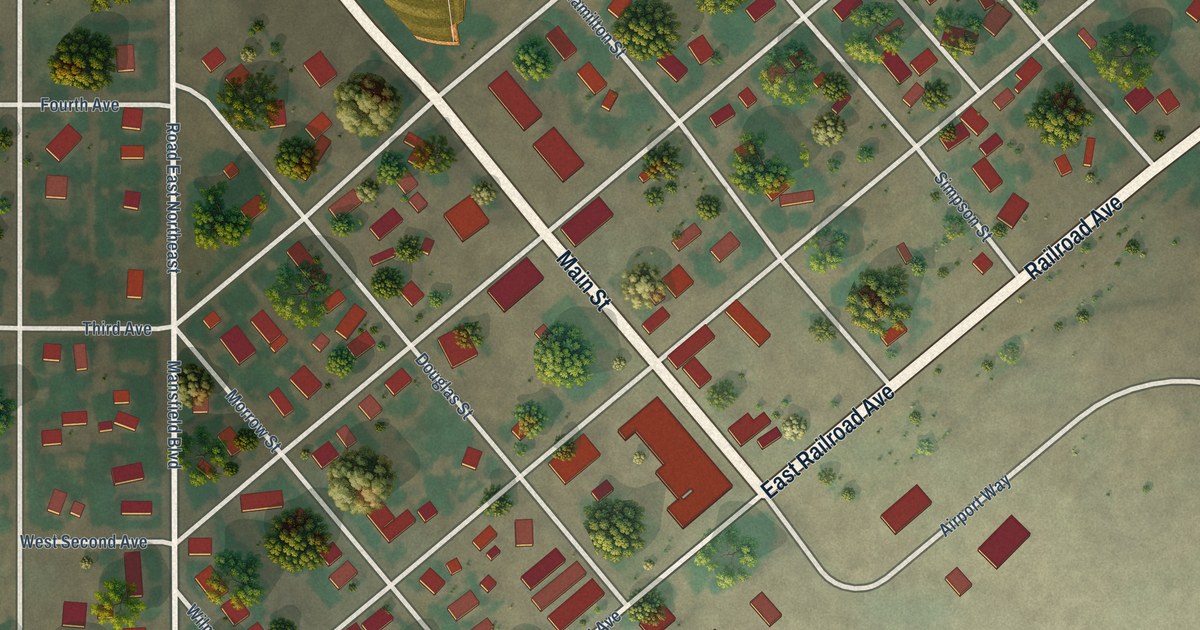 Map of Mansfield, Washington in 2026