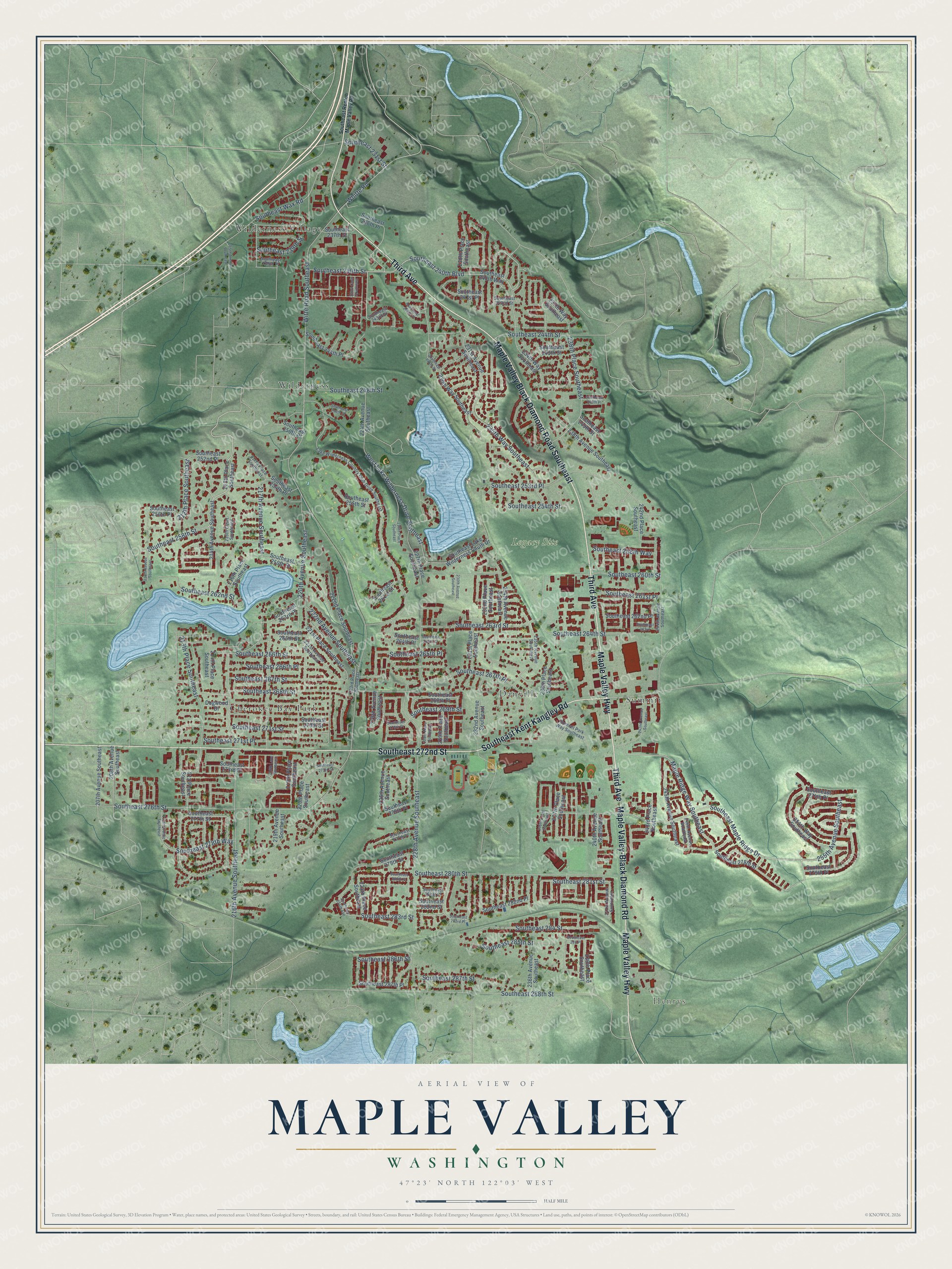 Watermarked full-map preview of Maple Valley, Washington