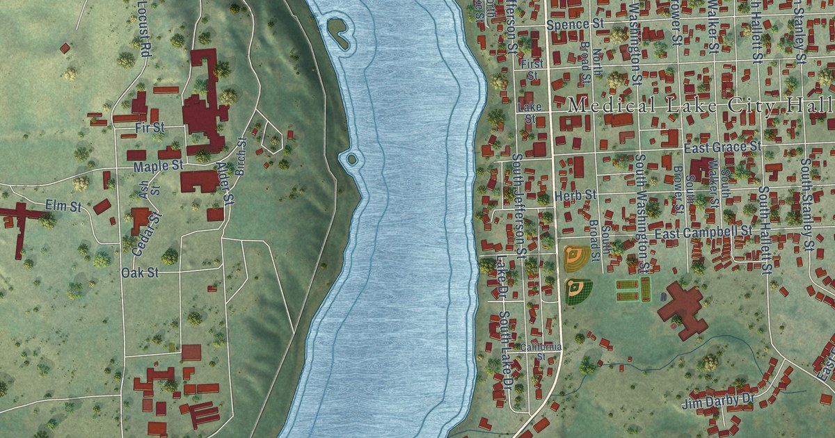Map of Medical Lake, Washington in 2026