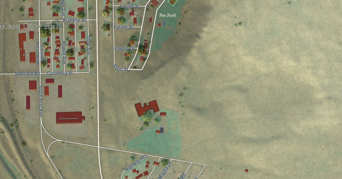 Map of Mesa, Washington in 2026