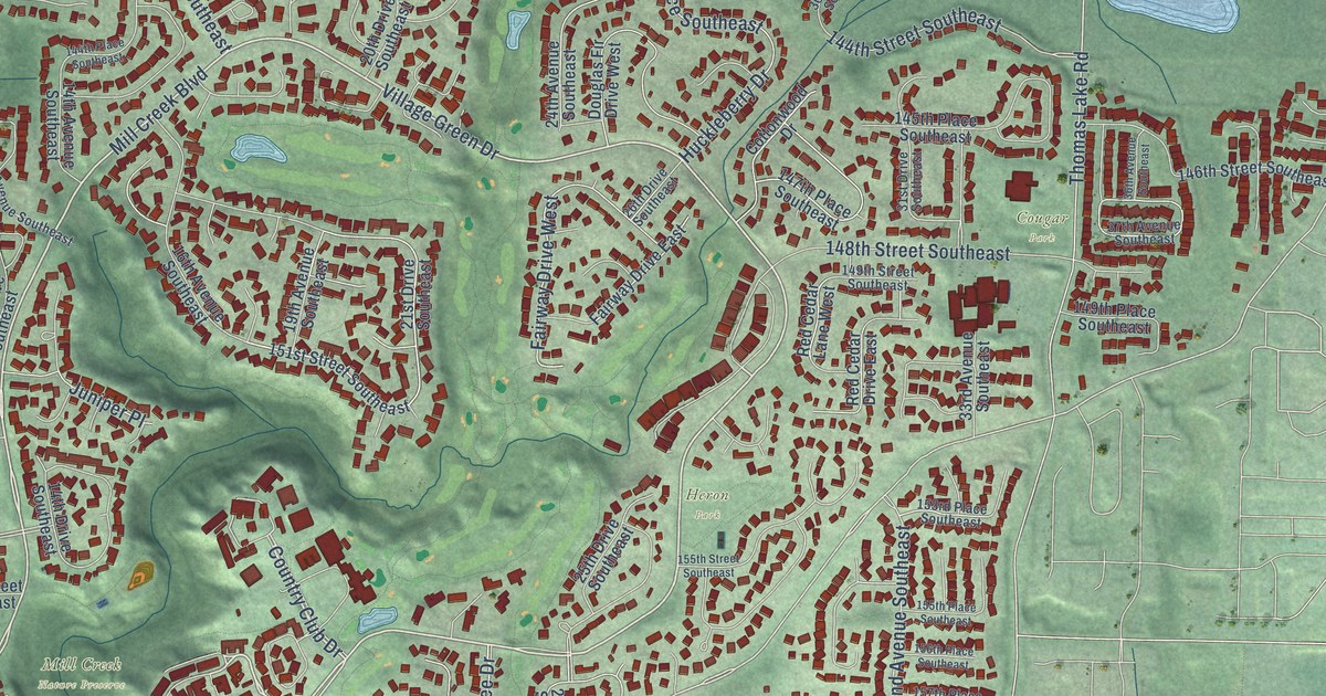 Map of Mill Creek, Washington in 2026