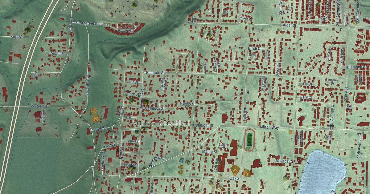 Map of Milton, Washington in 2026