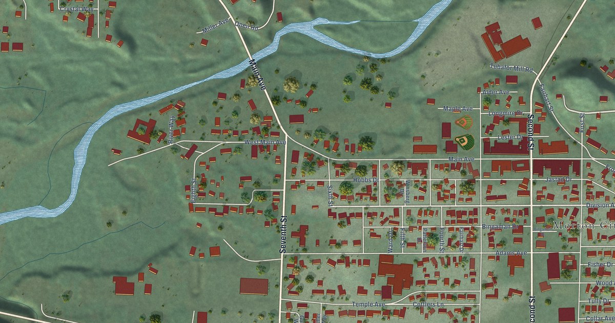 Map of Morton, Washington in 2026