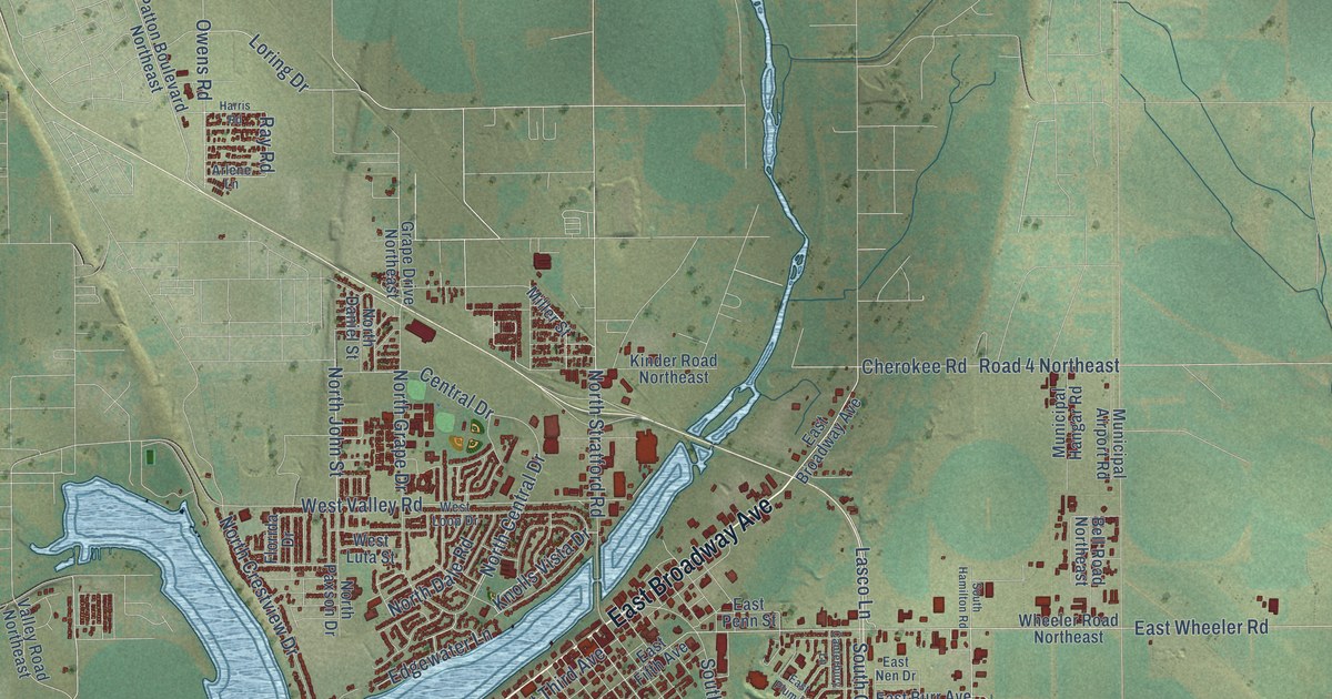 Map of Moses Lake, Washington in 2026