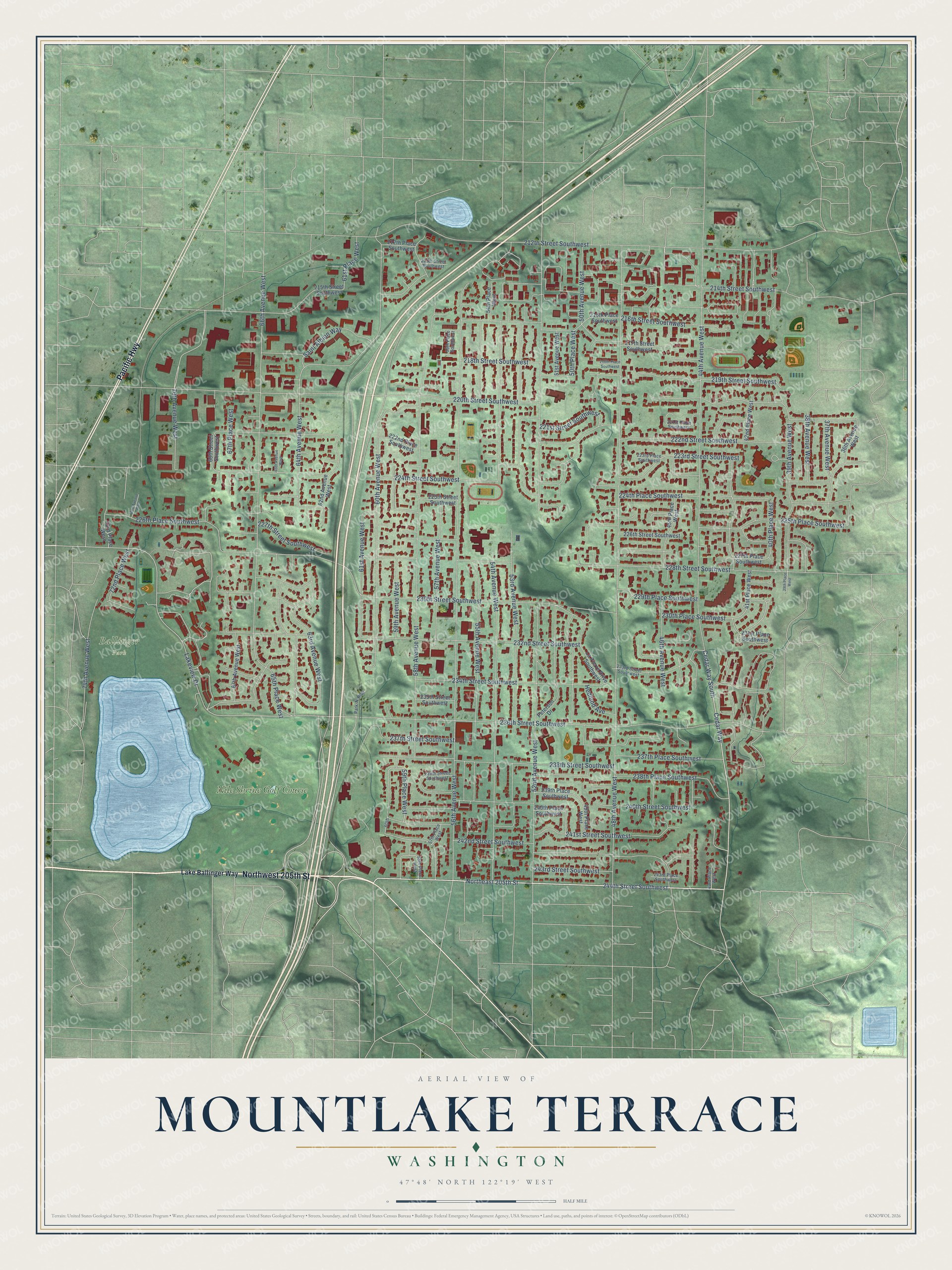 Watermarked full-map preview of Mountlake Terrace, Washington