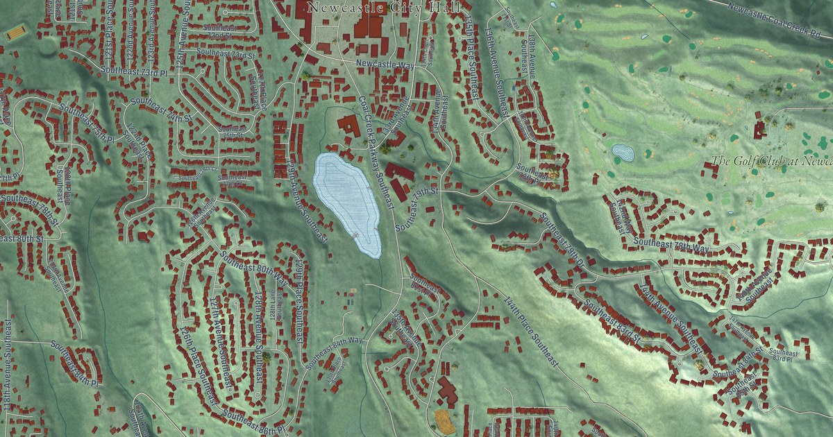 Map of Newcastle, Washington in 2026