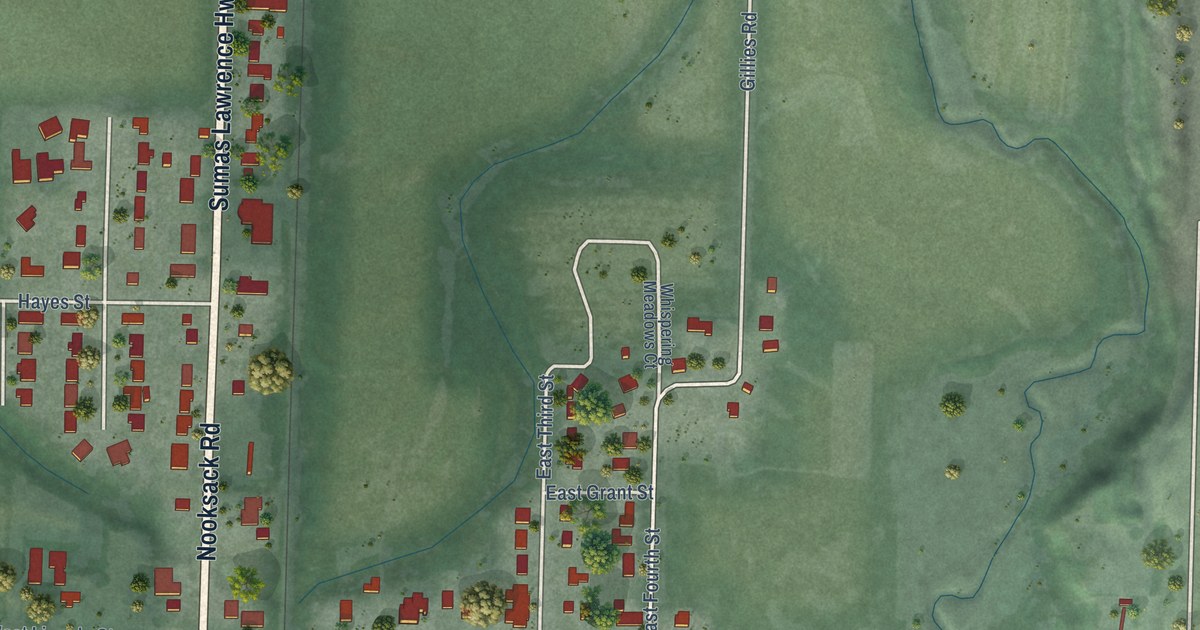 Map of Nooksack, Washington in 2026