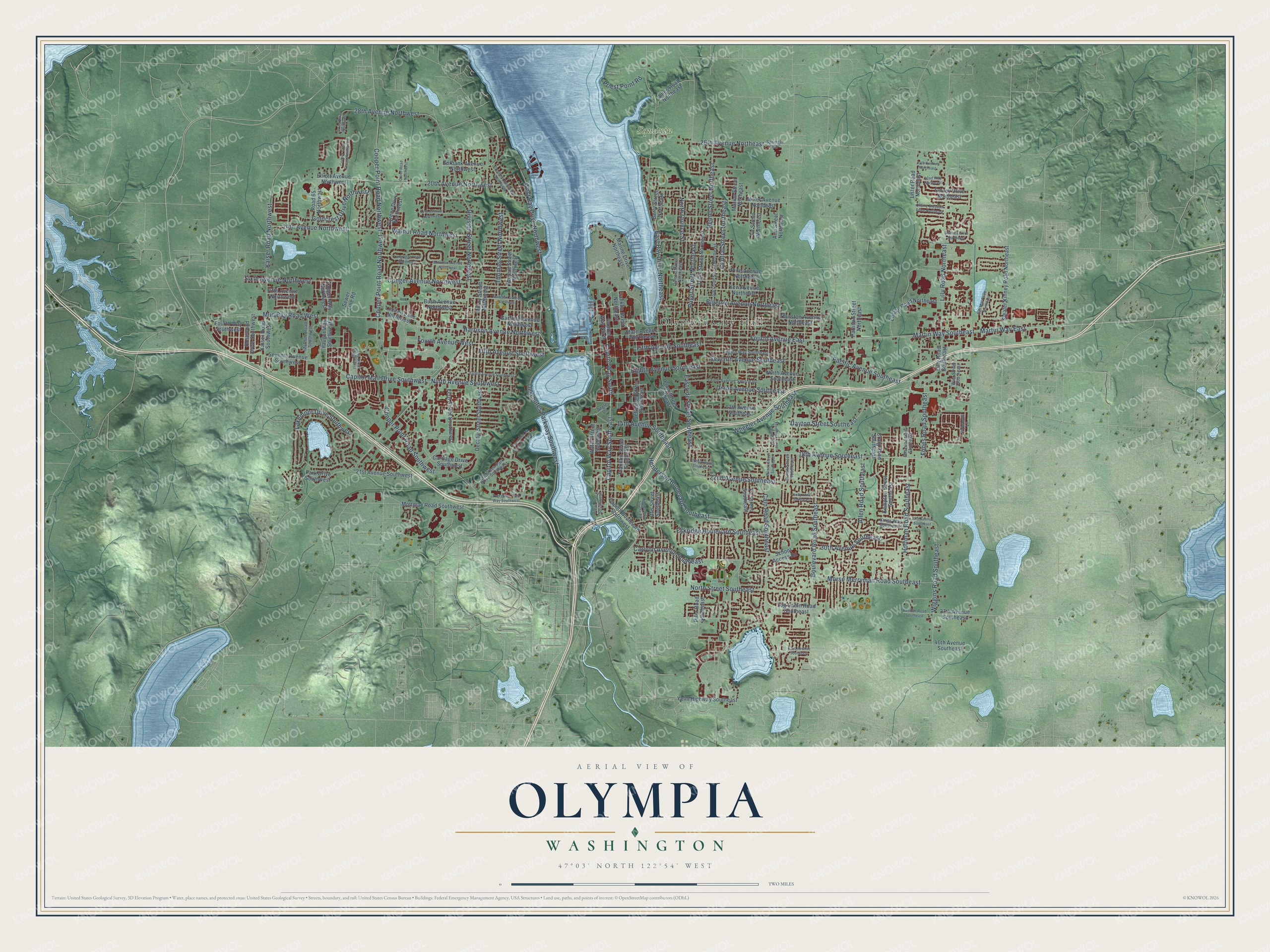 Watermarked full-map preview of Olympia, Washington