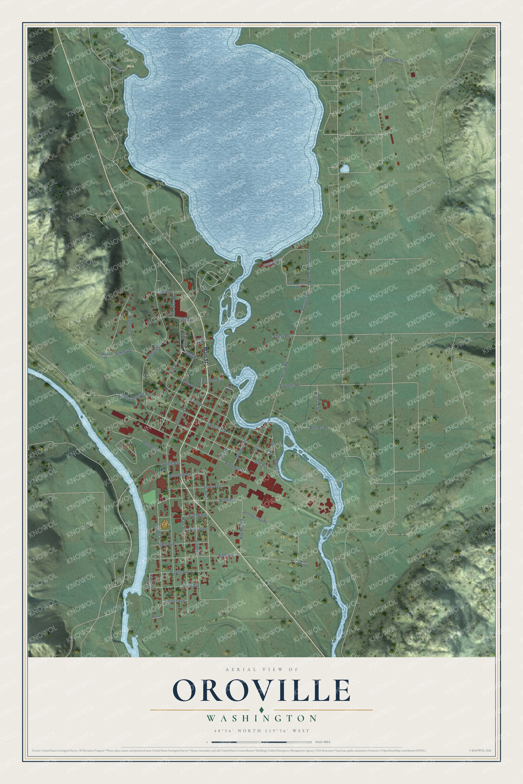 Watermarked full-map preview of Oroville, Washington
