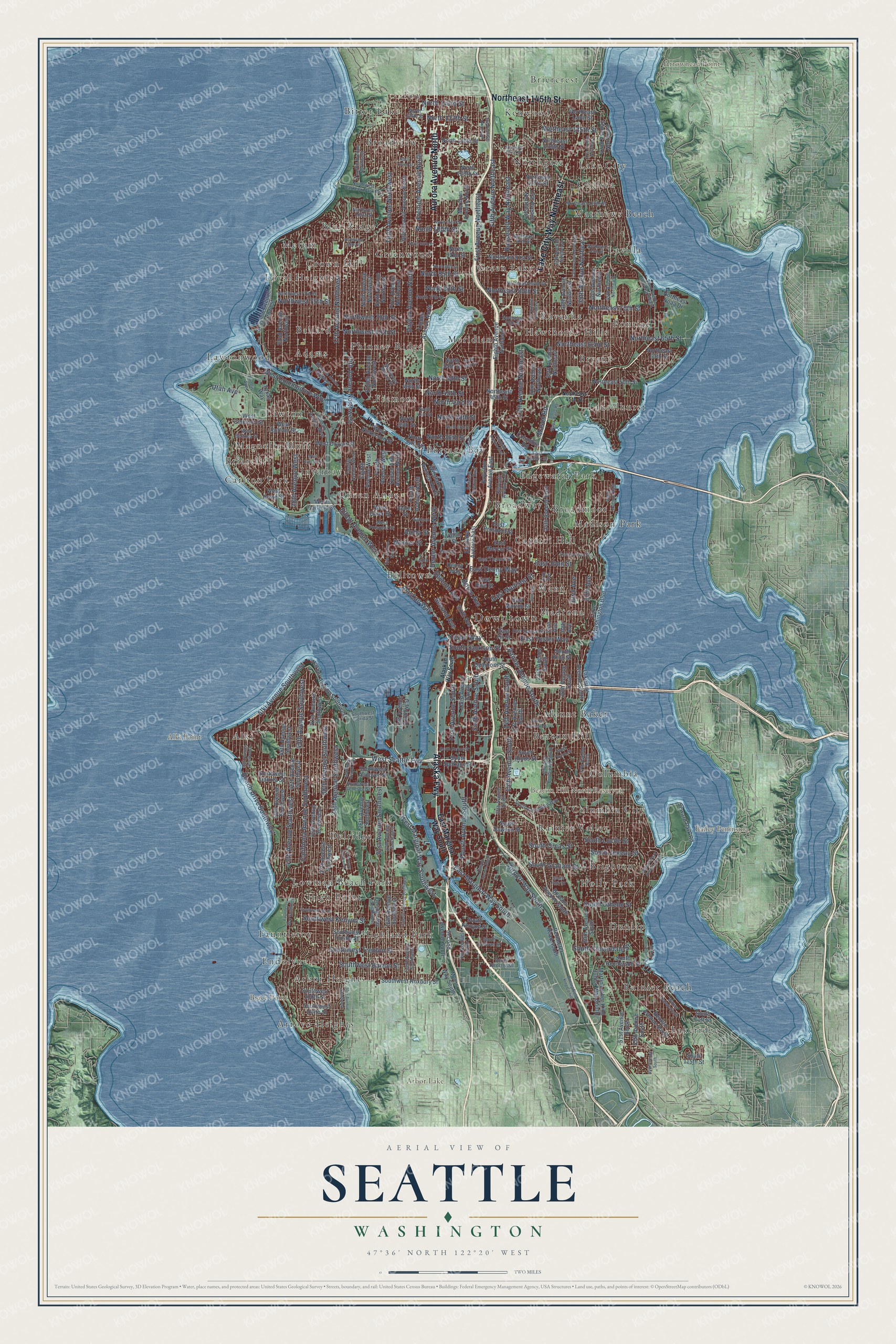 Watermarked full-map preview of Seattle, Washington