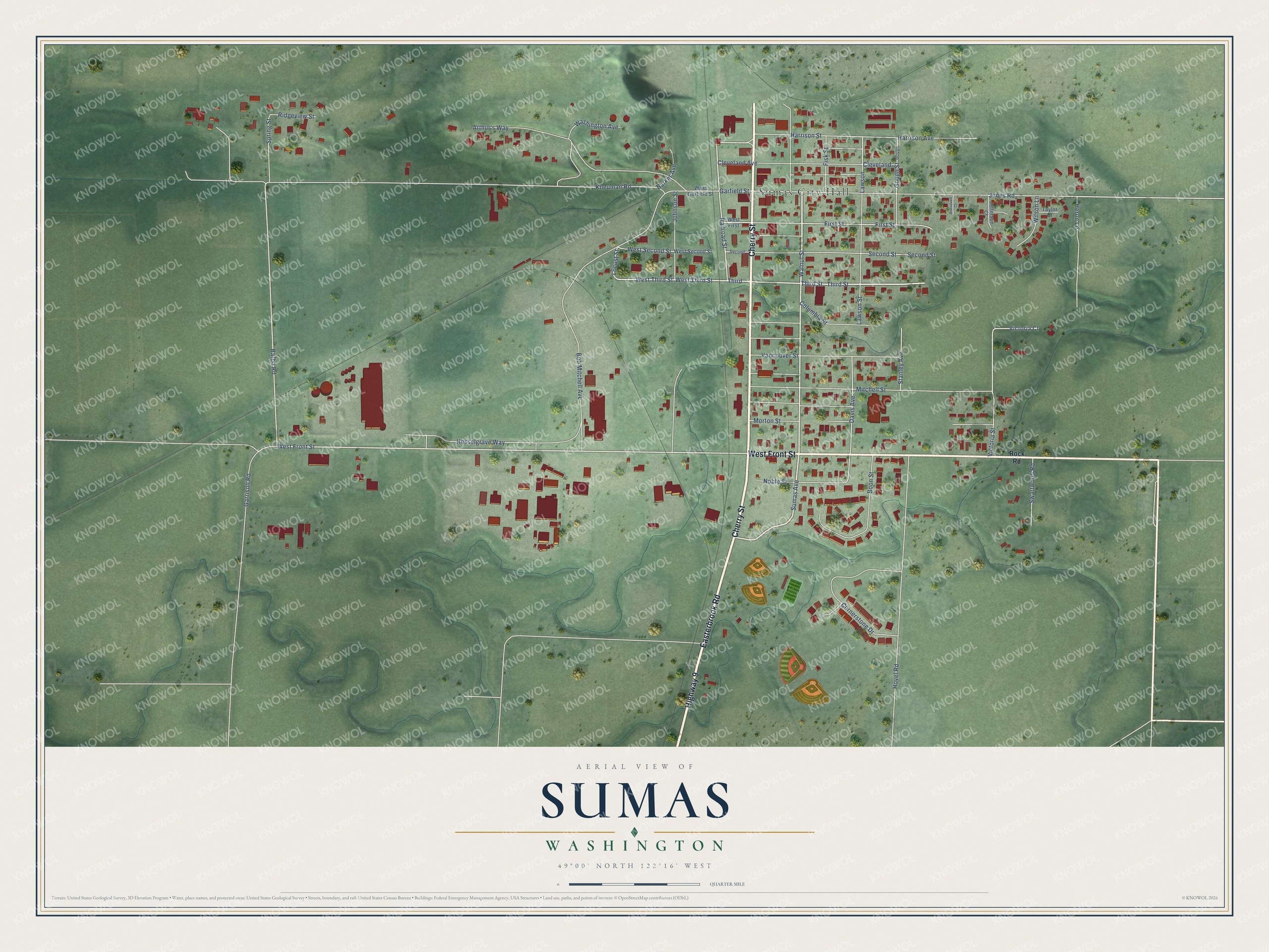 Watermarked full-map preview of Sumas, Washington