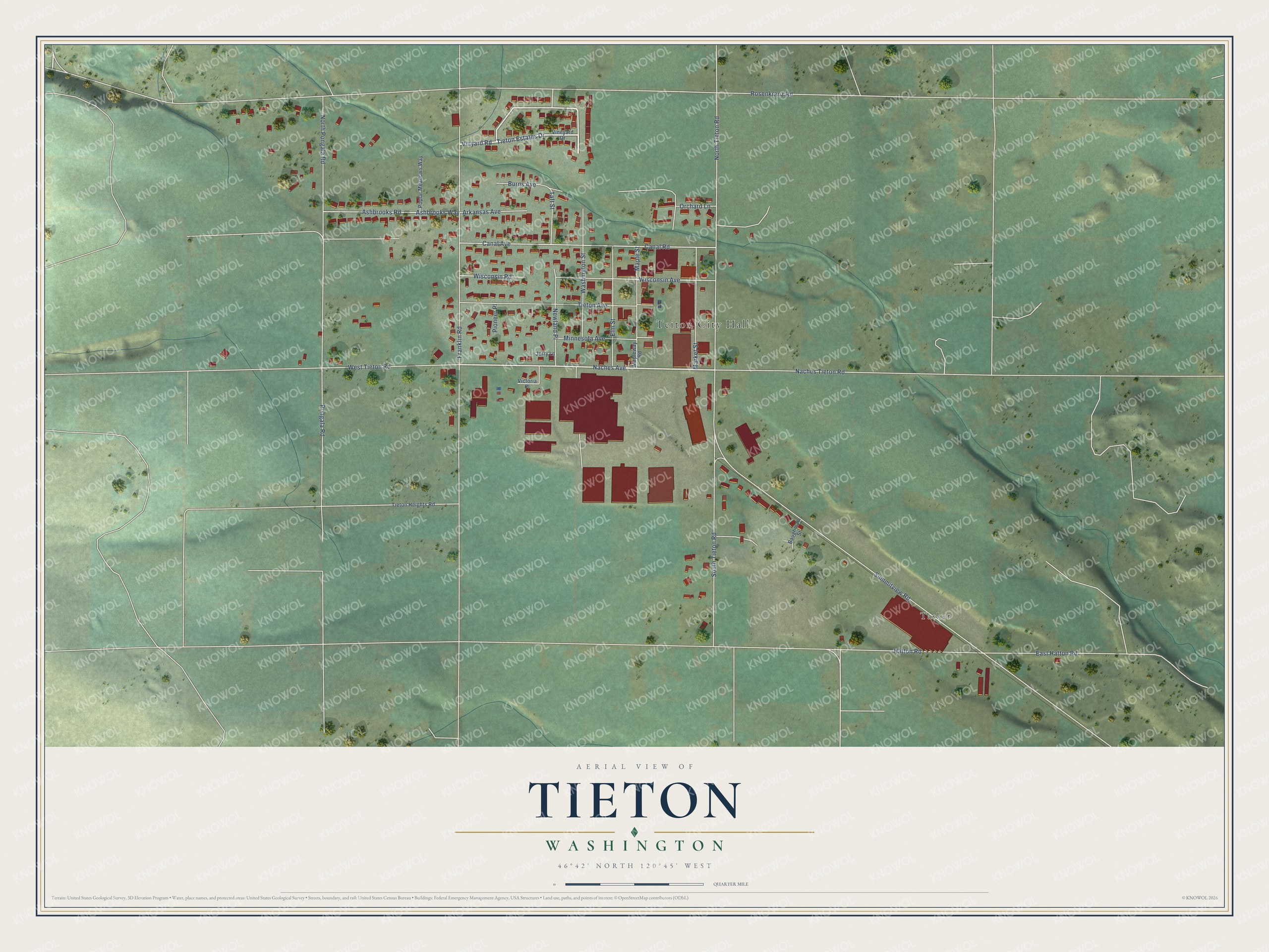 Watermarked full-map preview of Tieton, Washington
