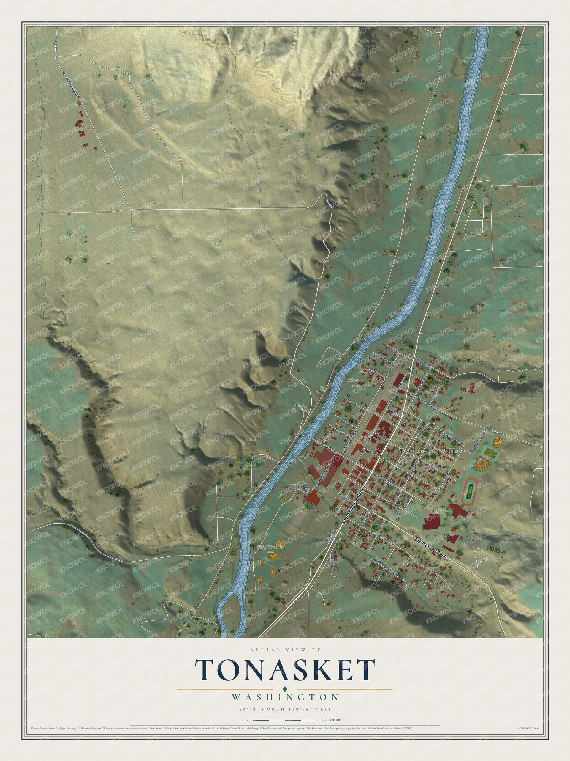 Watermarked full-map preview of Tonasket, Washington