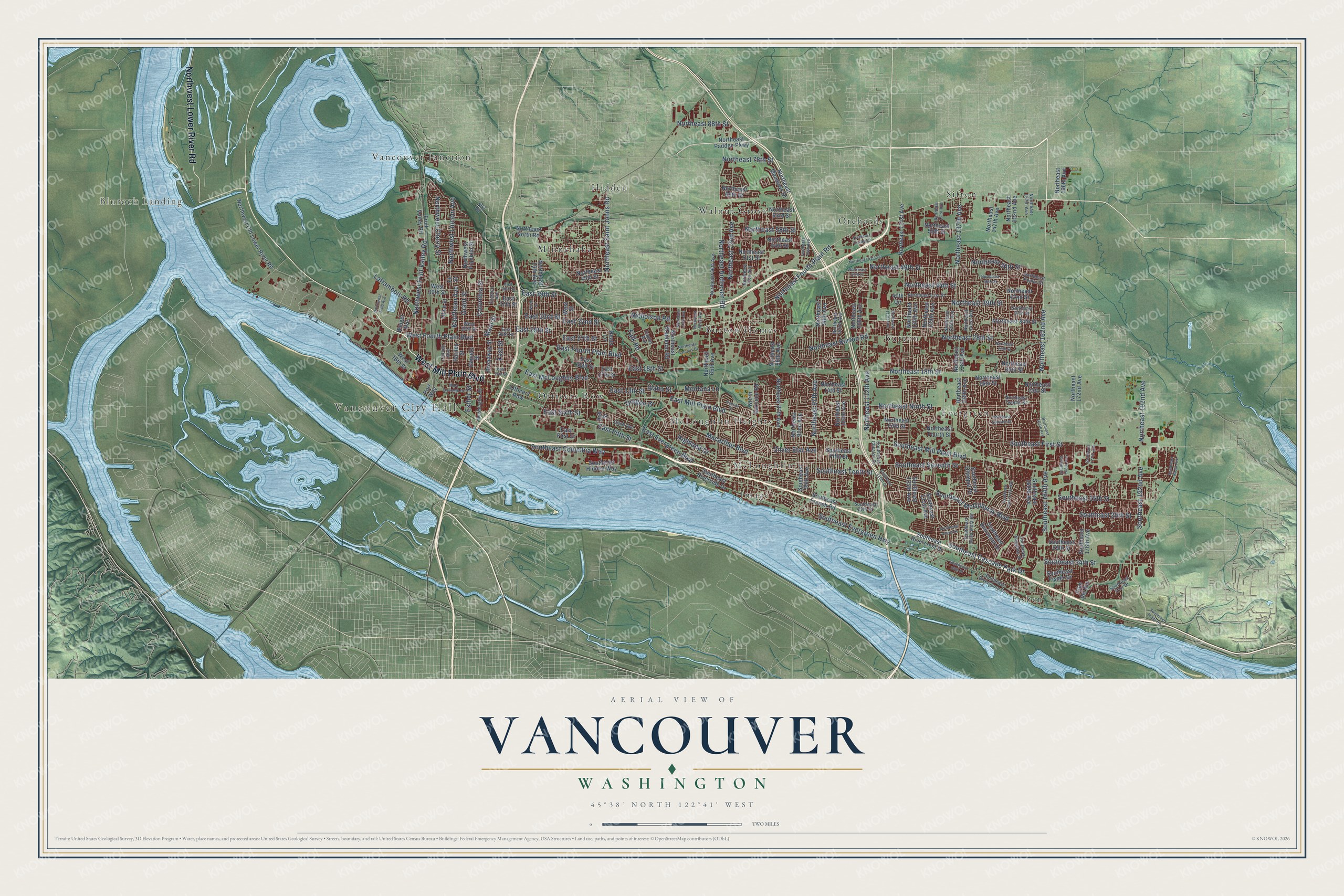 Watermarked full-map preview of Vancouver, Washington