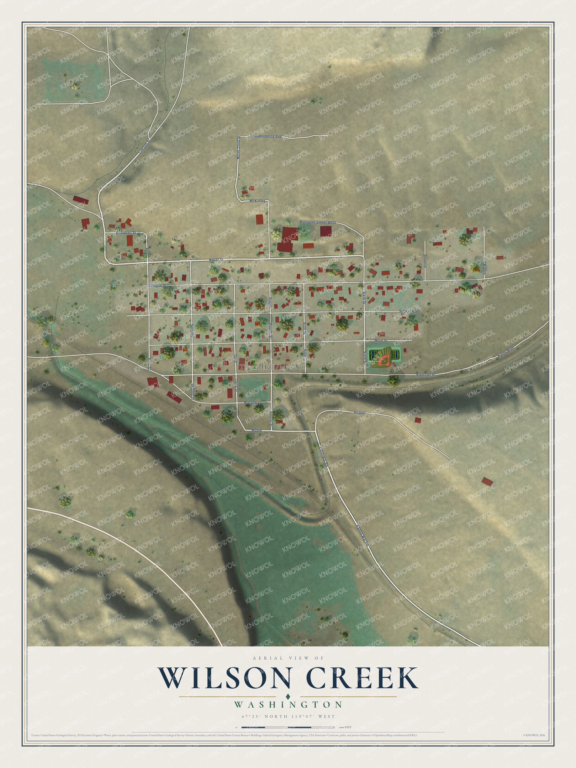 Watermarked full-map preview of Wilson Creek, Washington