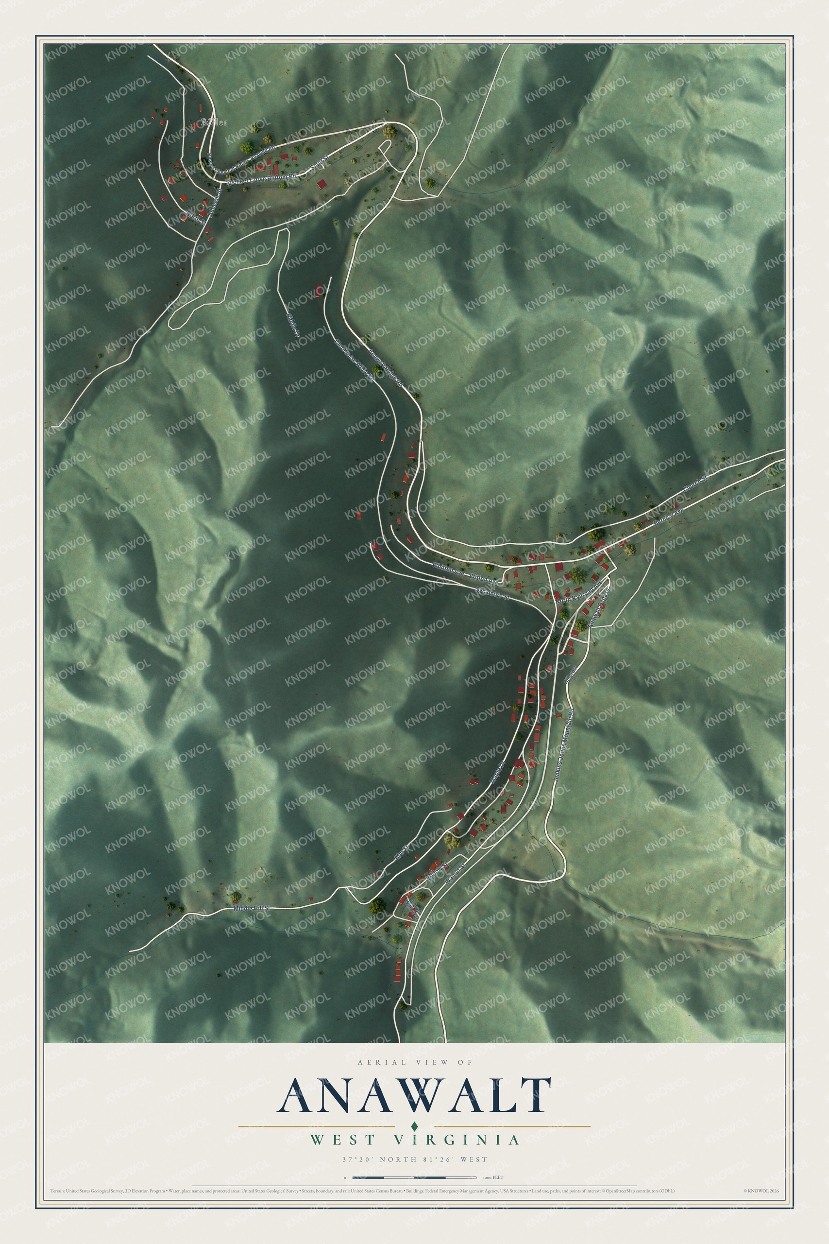 Watermarked full-map preview of Anawalt, West Virginia