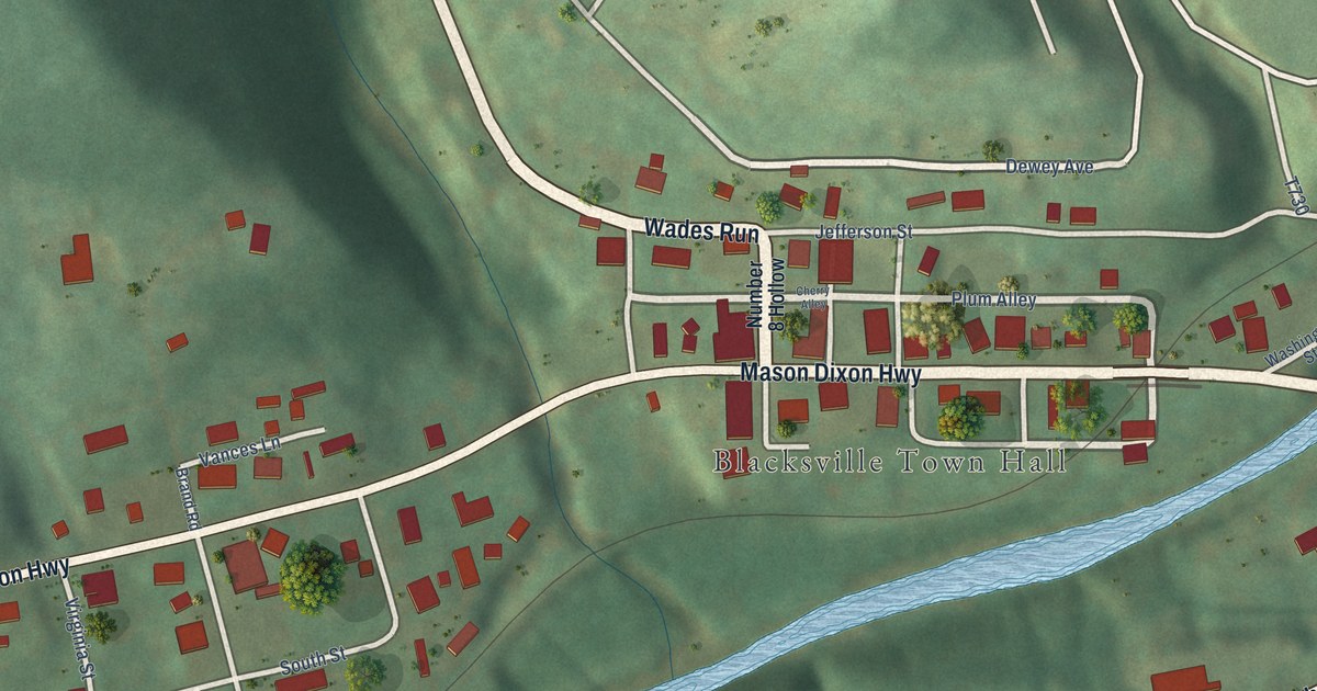 Map of Blacksville, West Virginia in 2026