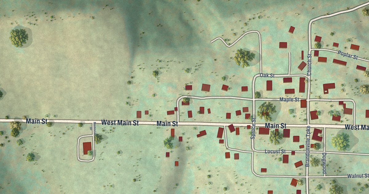 Map of Brandonville, West Virginia in 2026