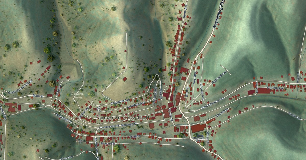 Map of Cameron, West Virginia in 2026