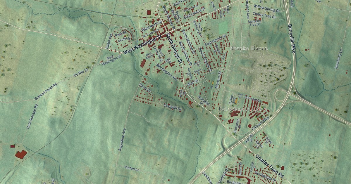 Map of Charles Town, West Virginia in 2026