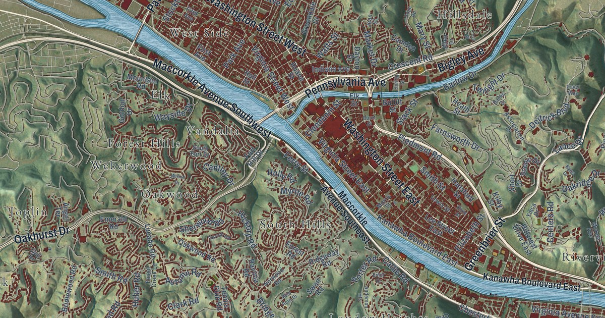 Map of Charleston, West Virginia in 2026