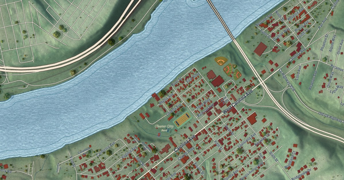 Map of Chester, West Virginia in 2026