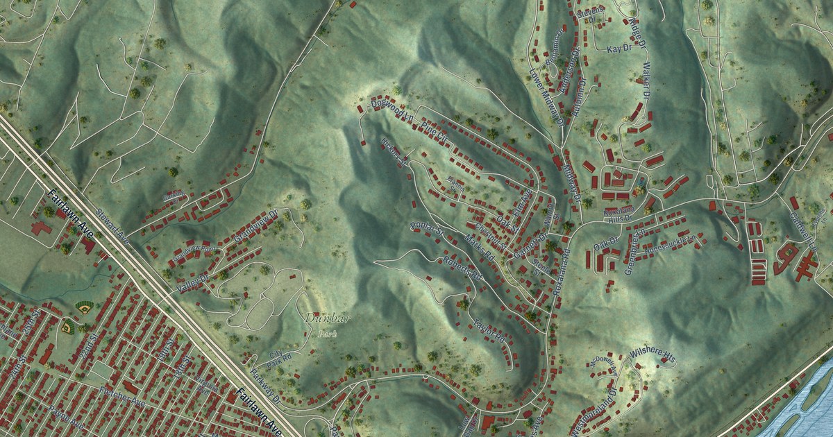 Map of Dunbar, West Virginia in 2026