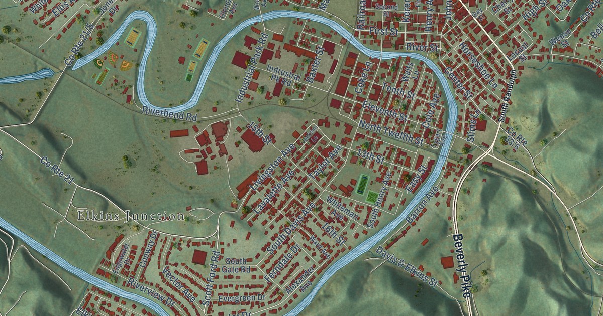 Map of Elkins, West Virginia in 2026