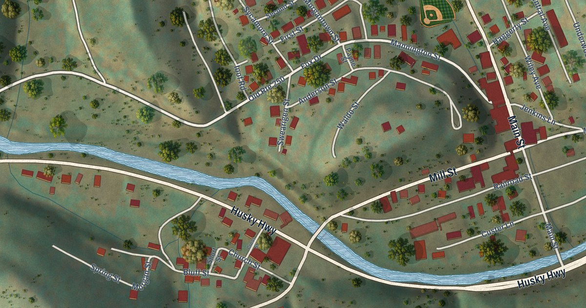 Map of Farmington, West Virginia in 2026