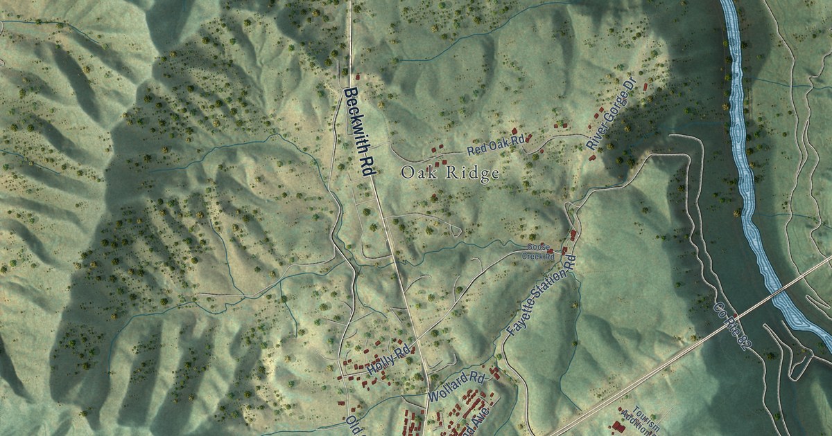 Map of Fayetteville, West Virginia in 2026