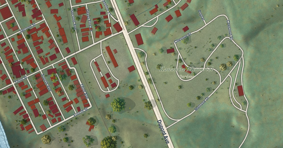 Map of Glasgow, West Virginia in 2026