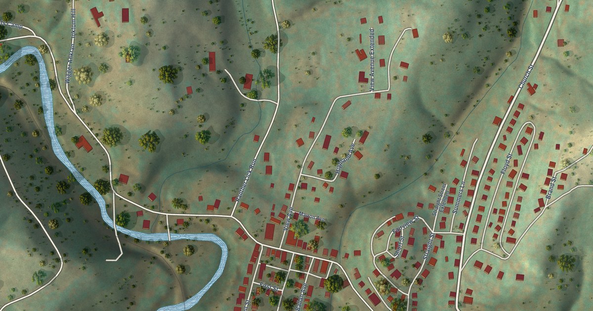 Map of Grant Town, West Virginia in 2026
