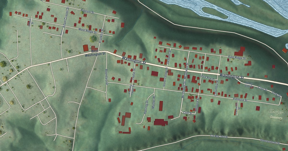 Map of Harpers Ferry, West Virginia in 2026