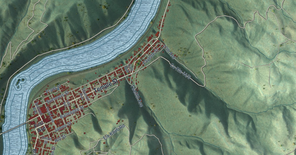 Map of Hinton, West Virginia in 2026