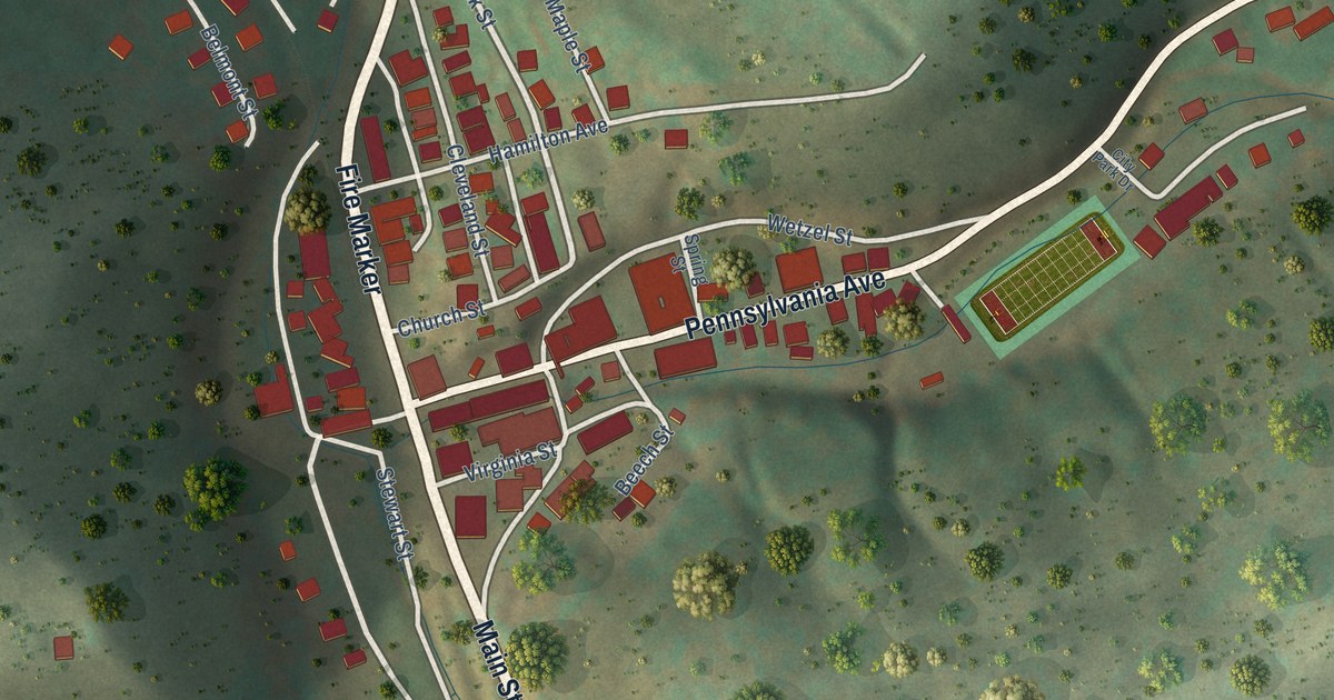 Map of Hundred, West Virginia in 2026
