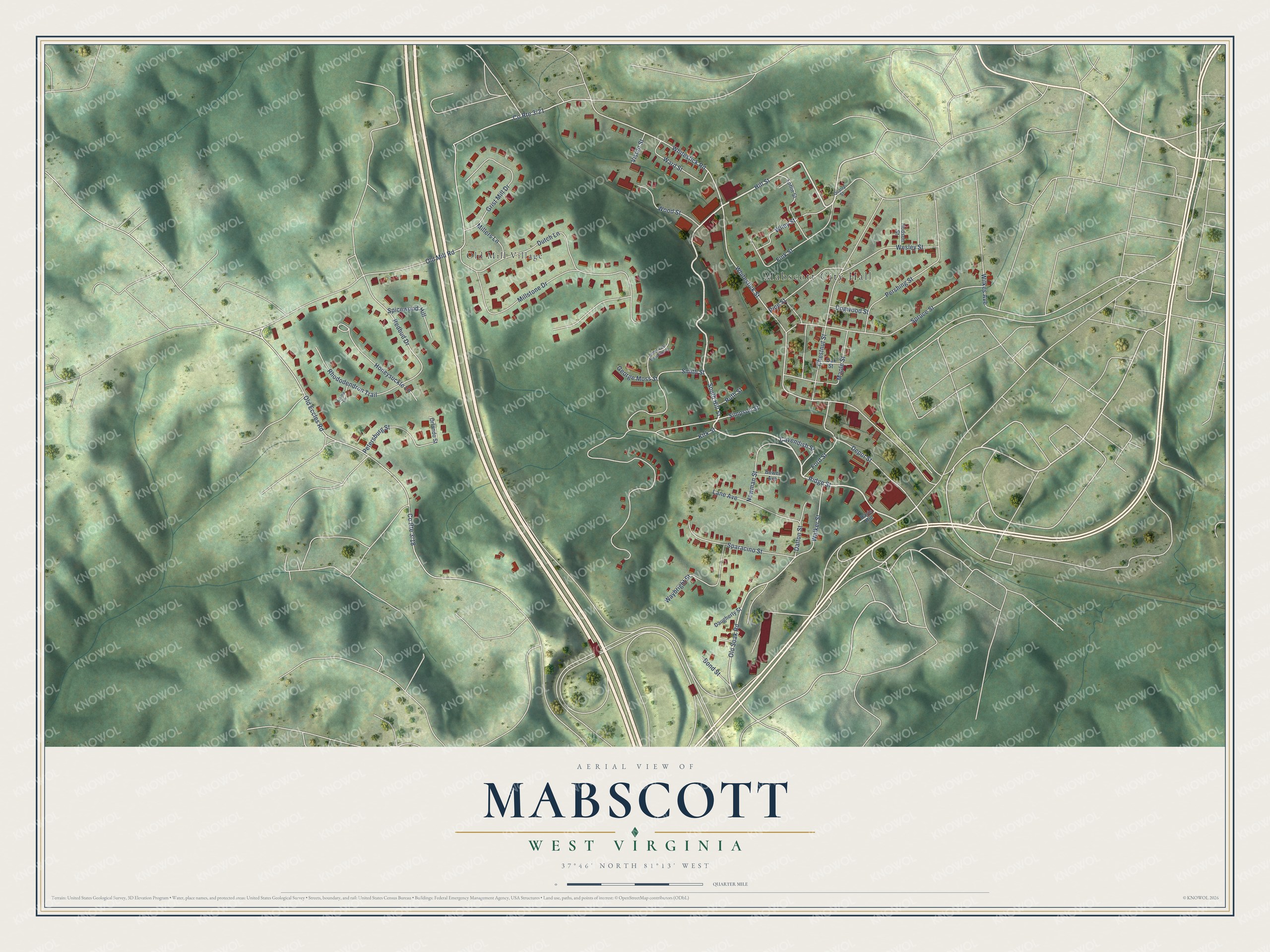 Watermarked full-map preview of Mabscott, West Virginia