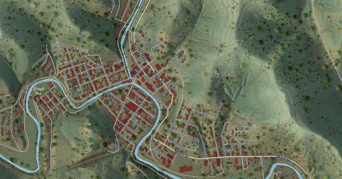 Map of Mannington, West Virginia in 2026