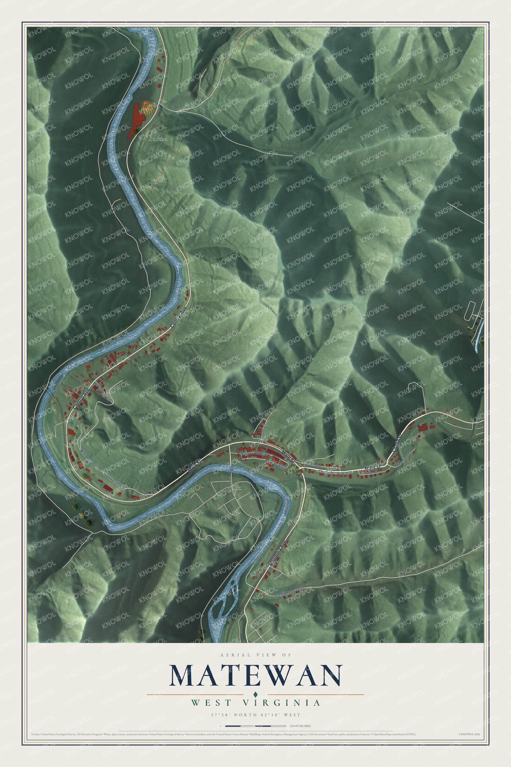 Watermarked full-map preview of Matewan, West Virginia