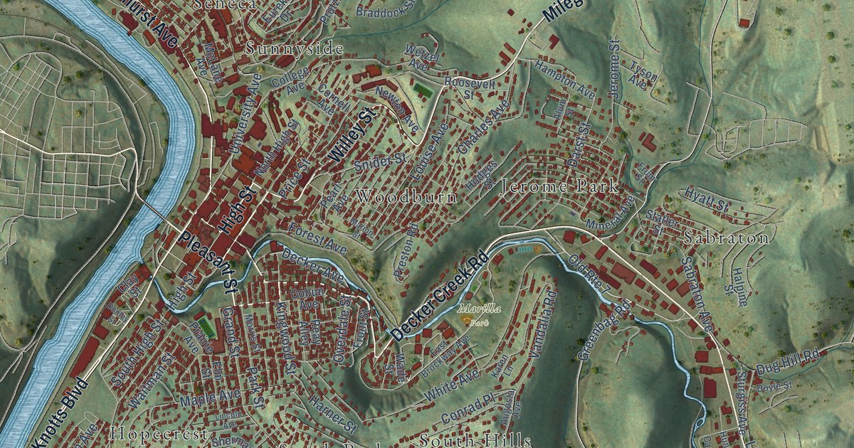 Map of Morgantown, West Virginia in 2026