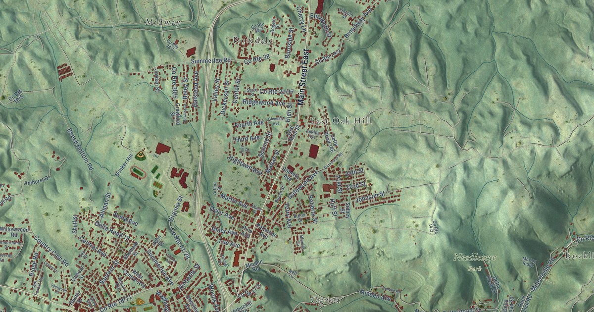 Map of Oak Hill, West Virginia in 2026