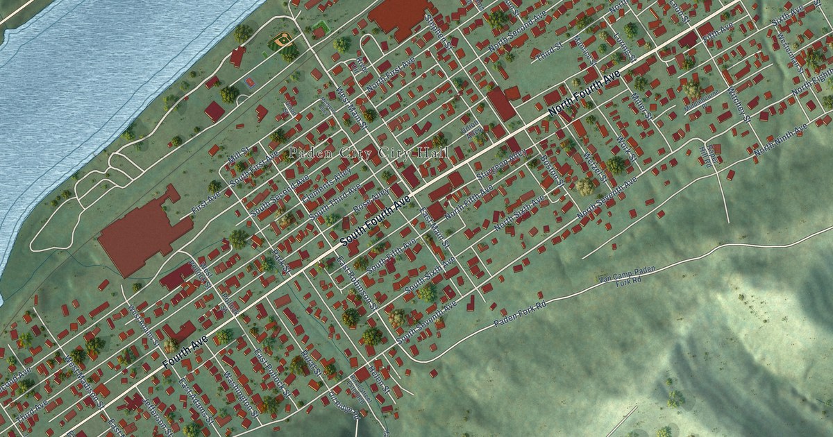 Map of Paden City, West Virginia in 2026