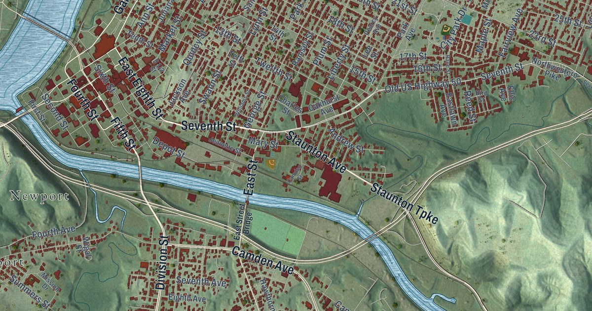 Map of Parkersburg, West Virginia in 2026