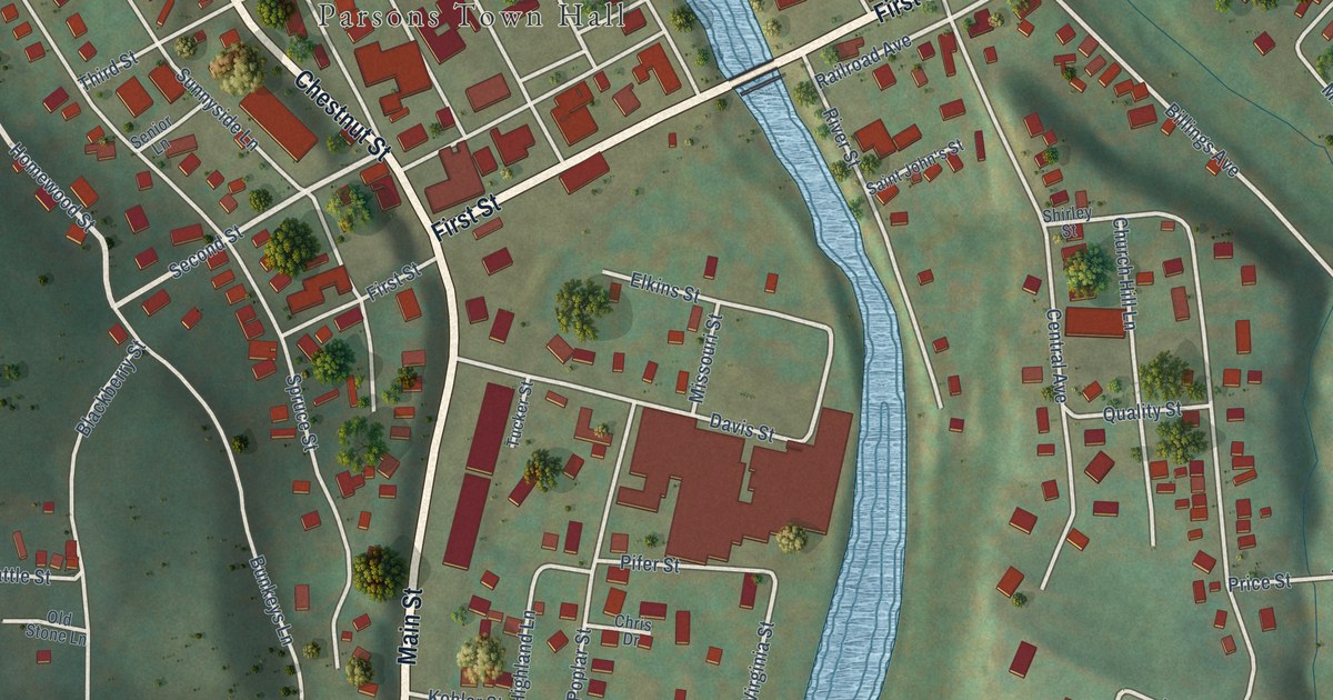 Map of Parsons, West Virginia in 2026