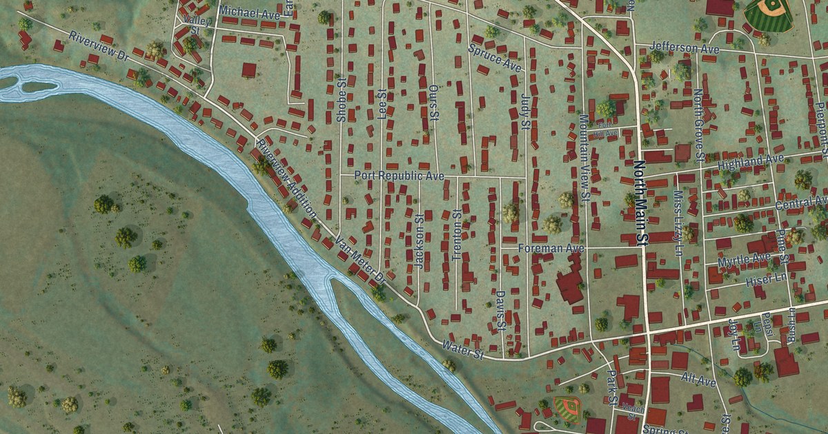Map of Petersburg, West Virginia in 2026