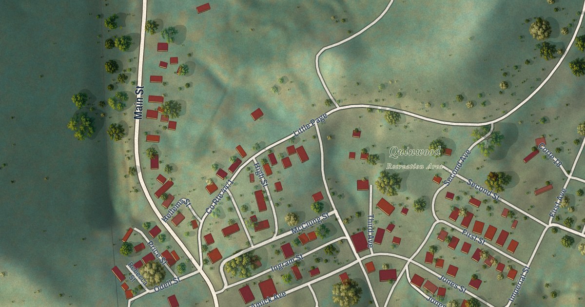 Map of Quinwood, West Virginia in 2026