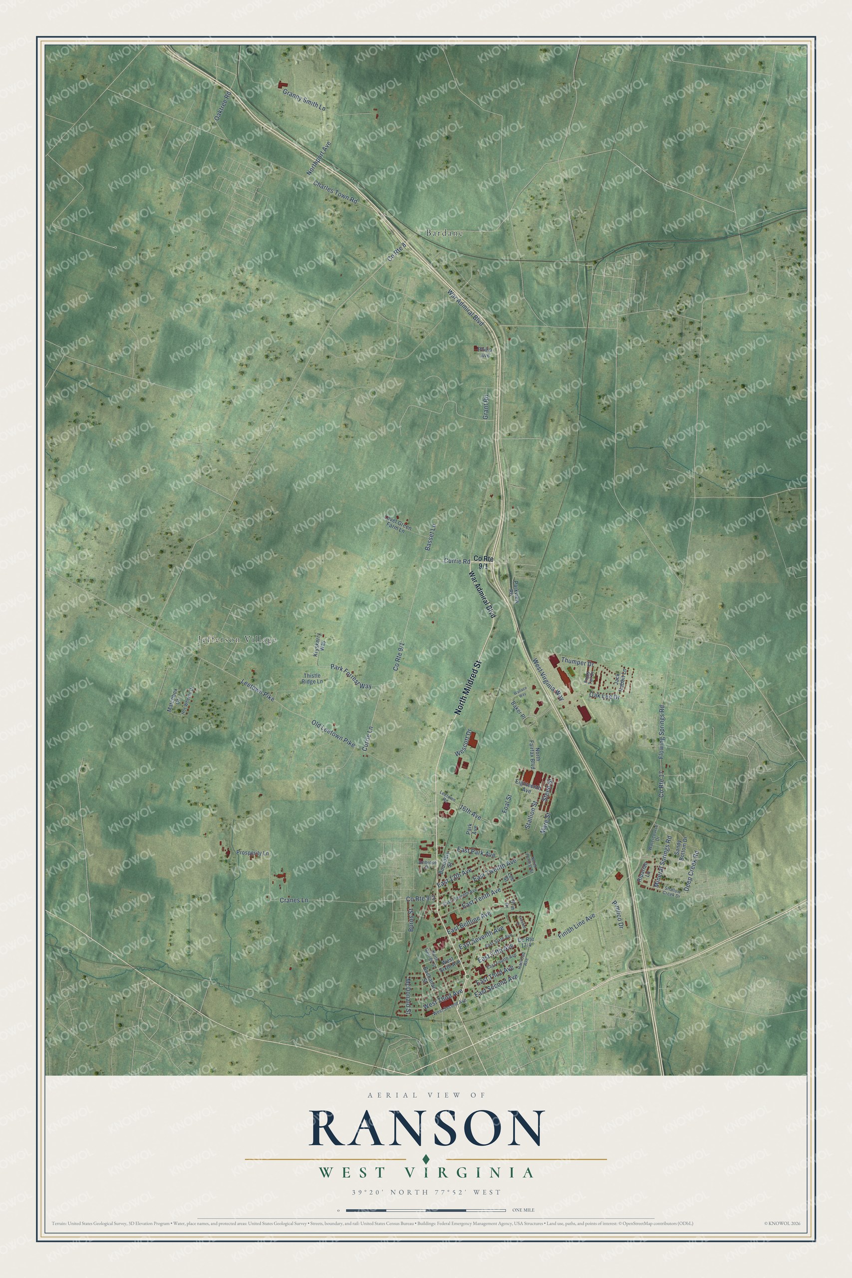 Watermarked full-map preview of Ranson, West Virginia