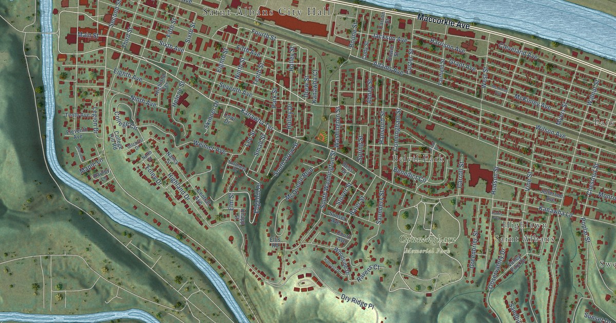 Map of St. Albans, West Virginia in 2026