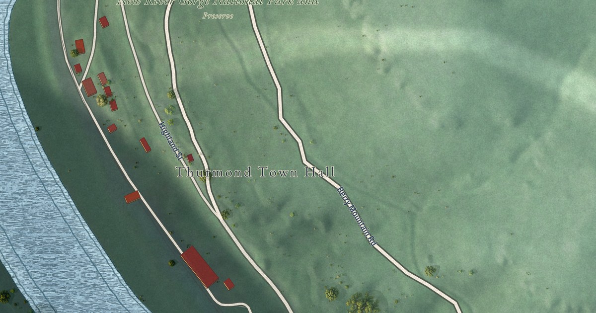 Map of Thurmond, West Virginia in 2026